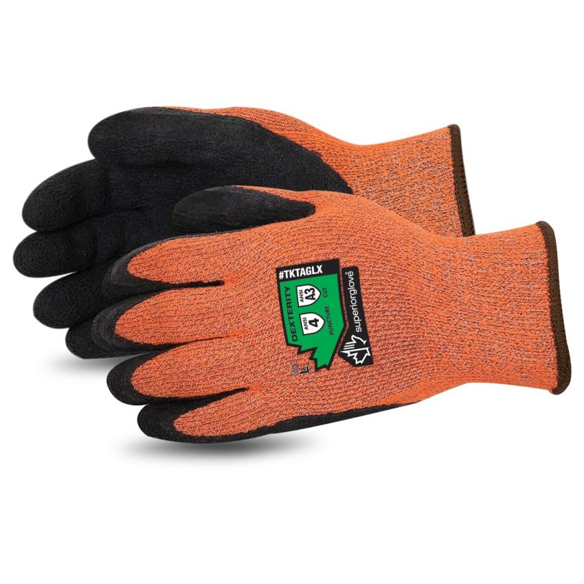 #TKTAGLX  - Superior Glove® Dexterity®
Orange Cut-Resistant Winter Glove With Crinkle Grip Latex Palms